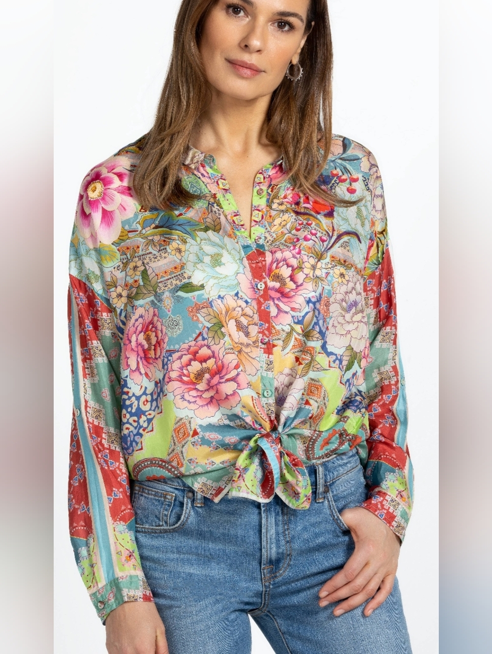 Johnny Was Prisma Seline Button Down Small - Picture 1 of 10